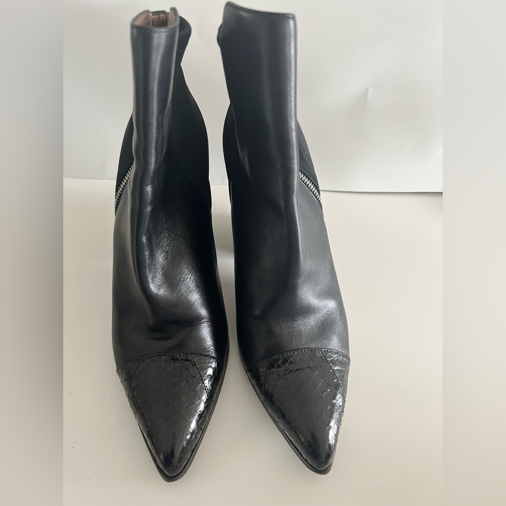 Donald J Pliner Volt Leather Snake Tip Booties